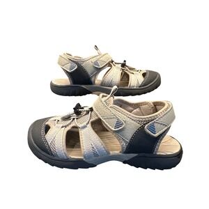 Sonoma Boys 2 Closed Toe Sandals Gray Navy Hiking Water Shoes Clean‎ Light Wear